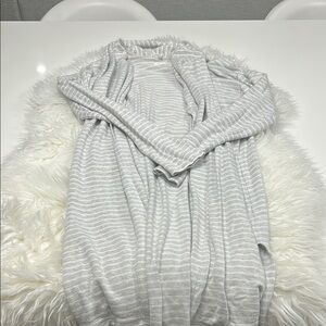 Loft Long Striped Gray Sweater Size Small